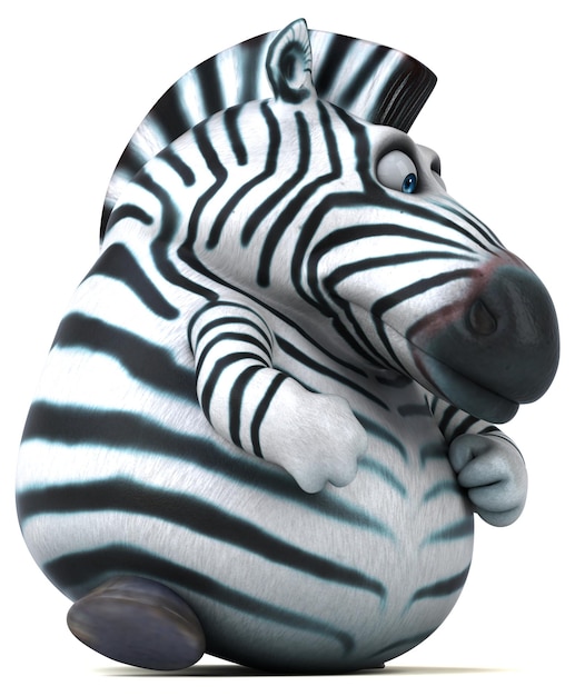 Fun zebra 3D Illustration