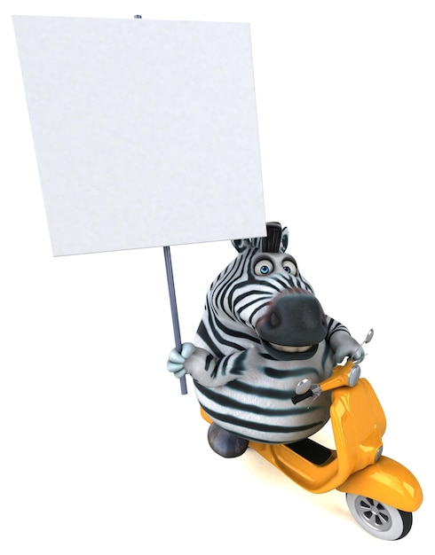 Fun zebra 3D Illustration