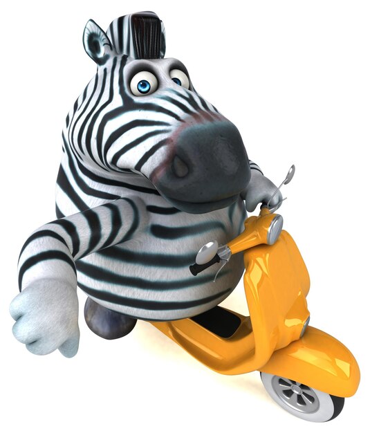 Веселая зебра 3D Иллюстрация