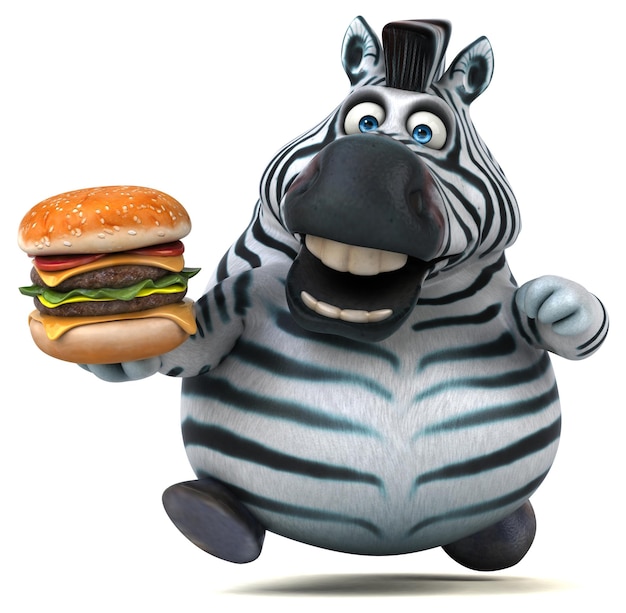 Fun zebra 3D Illustration