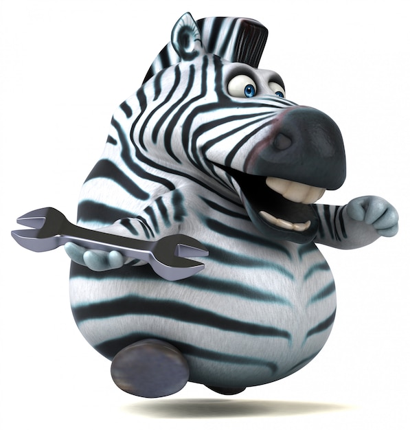 Fun zebra 3D Illustration