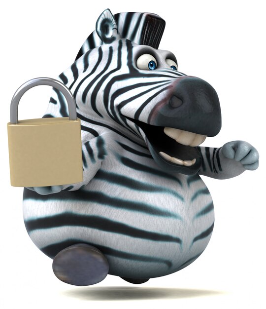 Fun zebra 3D Illustration