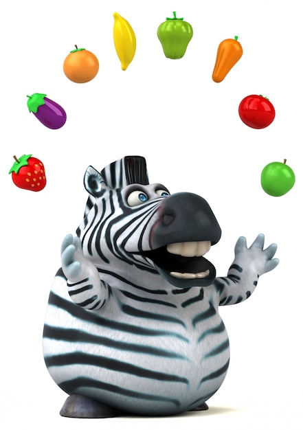 Fun zebra - 3D Illustration