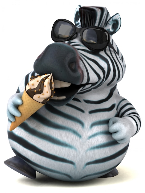 Photo fun zebra 3d illustration