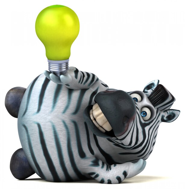 Fun zebra - 3D Illustration