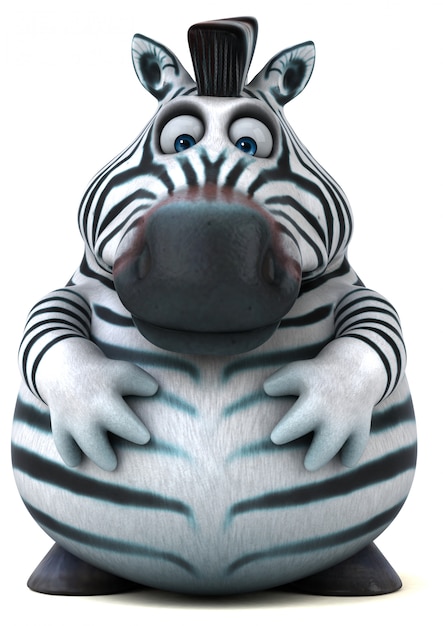 Fun zebra - 3D Illustration