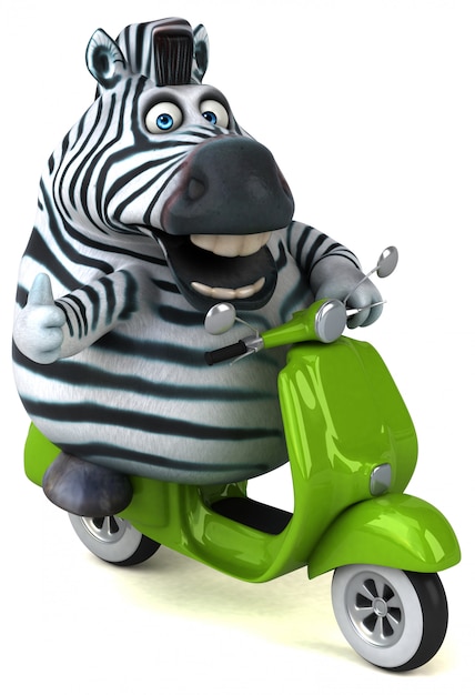 Веселая зебра - 3D иллюстрации