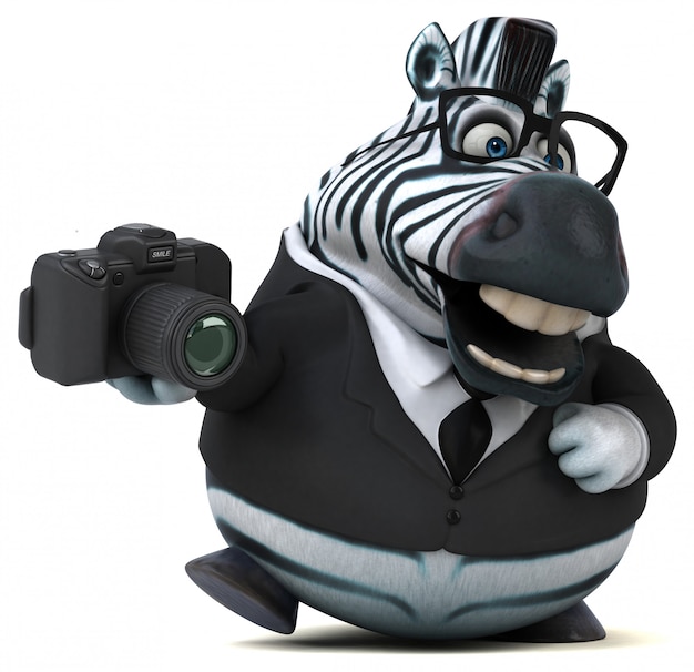 Fun zebra 3D Illustration