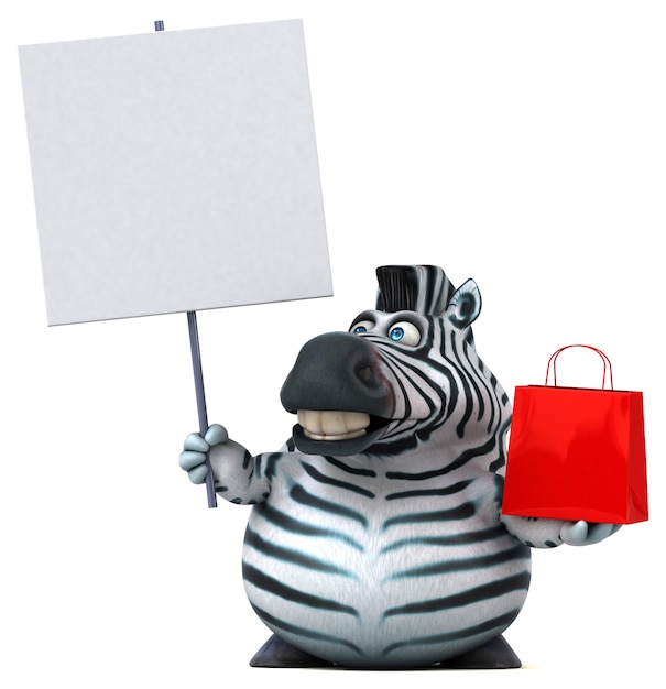 Fun zebra - 3D Illustration