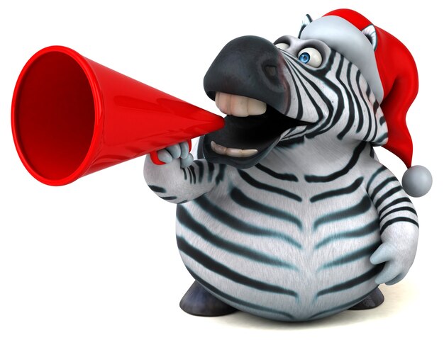 Fun zebra - 3D Illustration