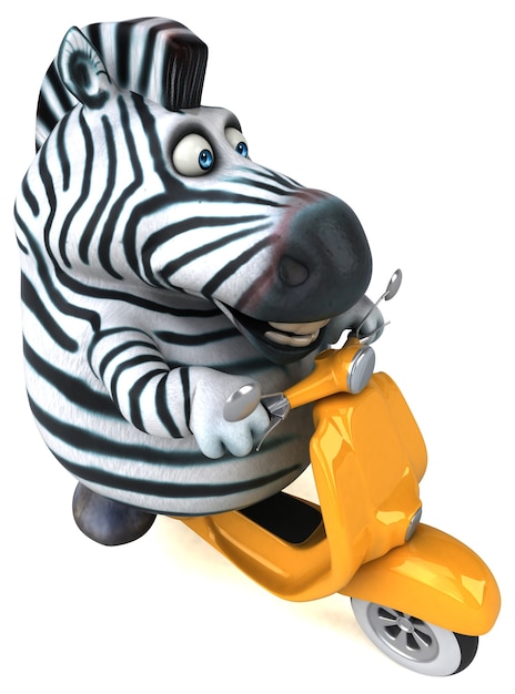 Fun zebra - 3D Illustration