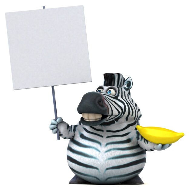 Fun zebra - 3D Illustration