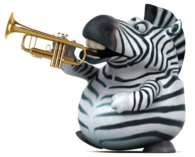 Fun zebra - 3D Illustration