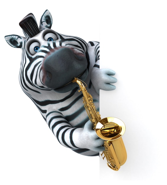 Fun zebra - 3D Illustration