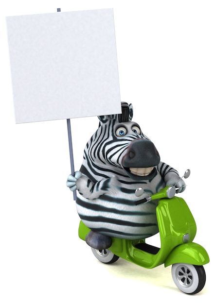 Fun zebra - 3D Illustration