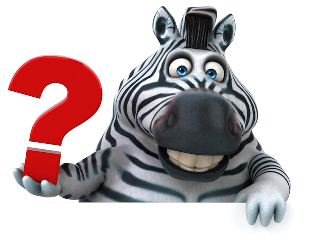 Fun zebra - 3D Illustration