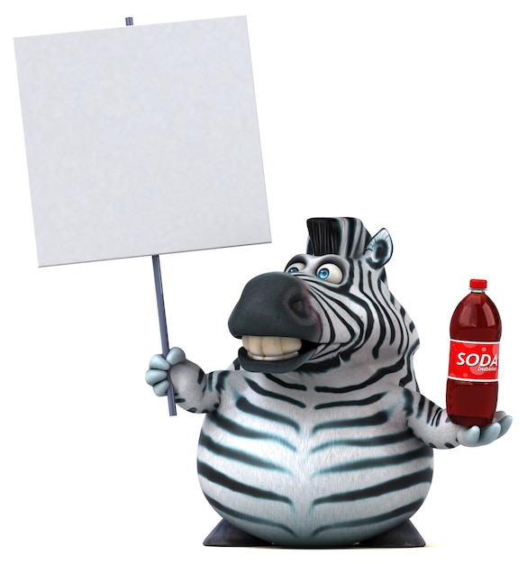 Fun zebra - 3D Illustration