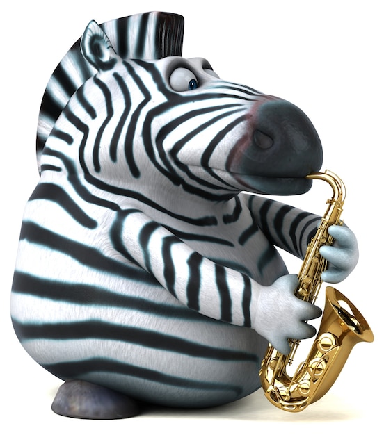 Fun zebra - 3D Illustration