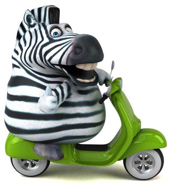 Fun zebra - 3D Illustration