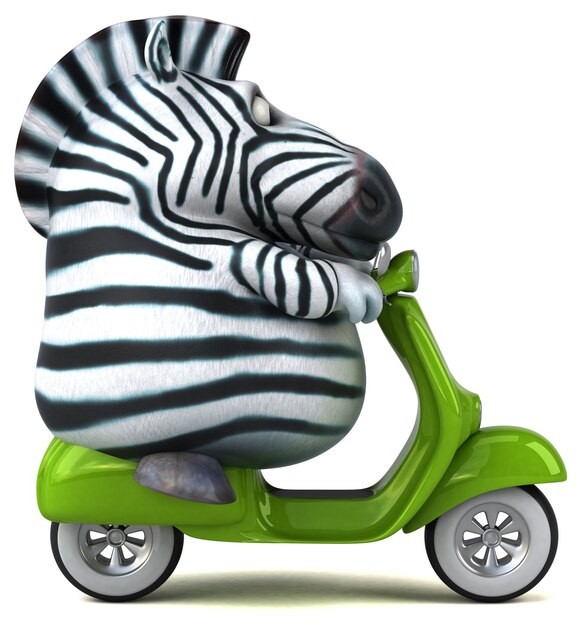 Fun zebra - 3D Illustration