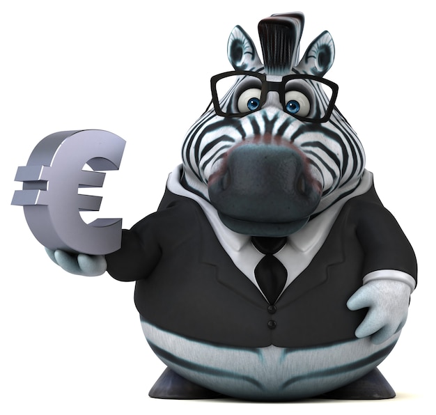 Fun zebra - 3D Illustration