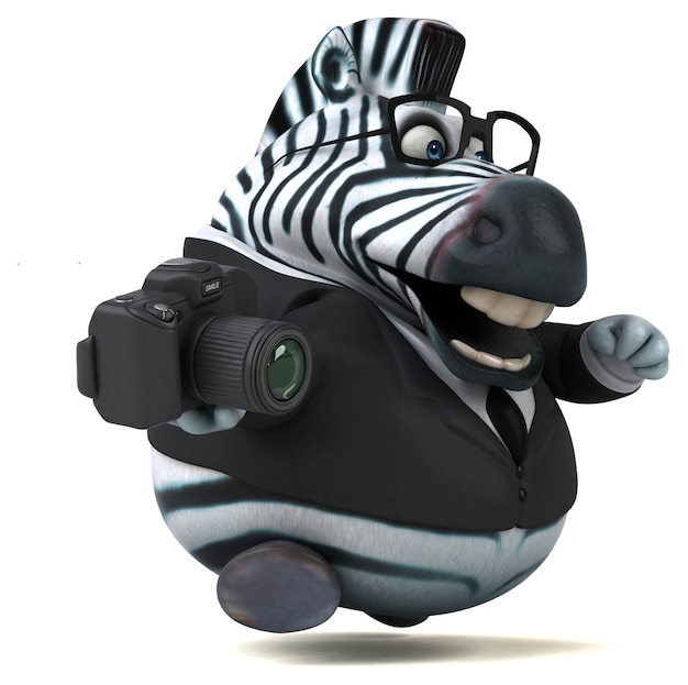 Fun zebra - 3D Illustration