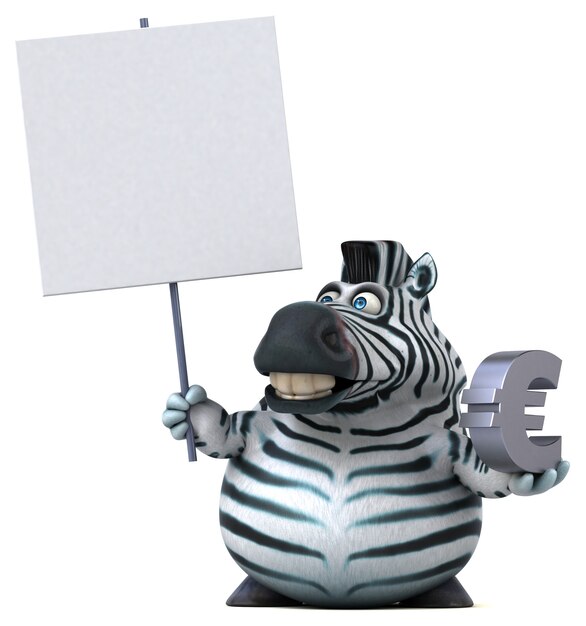 Fun zebra - 3D Illustration