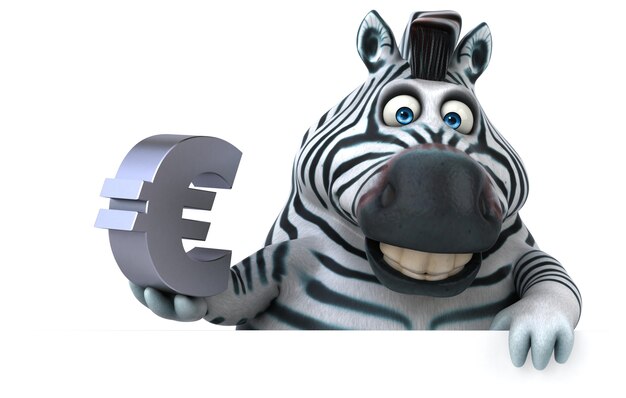 Fun zebra - 3D Illustration