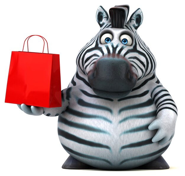 Fun zebra - 3D Illustration