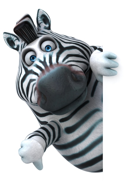 Fun zebra - 3D Illustration