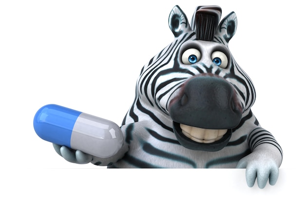 Fun zebra - 3D Illustration