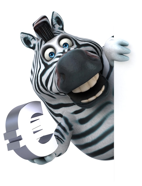 Foto zebra divertente - illustrazione 3d