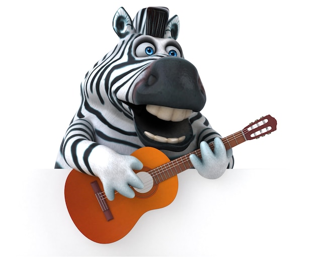 Fun zebra - 3D Illustration