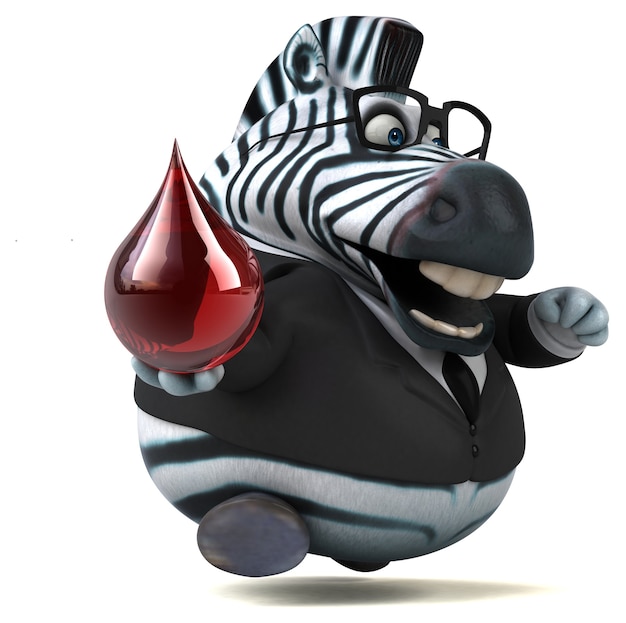 Fun zebra - 3D Illustration