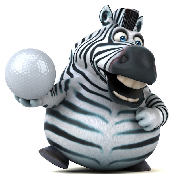 Zebra divertente - illustrazione 3d