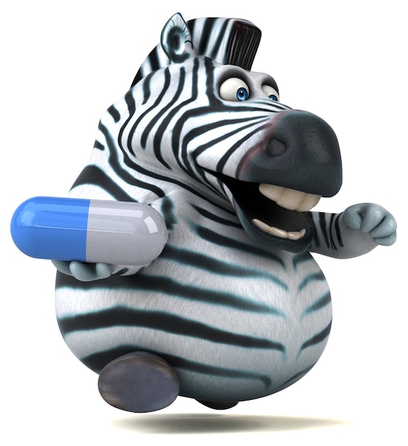 Foto zebra divertente - illustrazione 3d