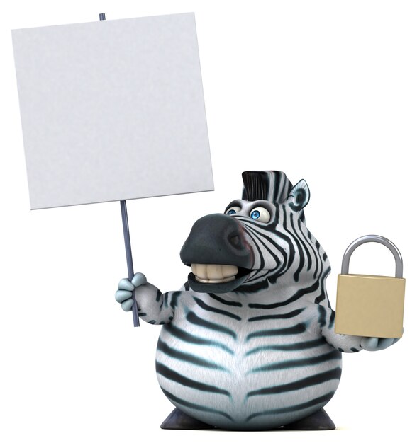 Fun zebra - 3D Illustration