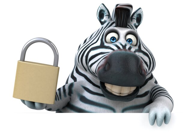 Fun zebra - 3D Illustration