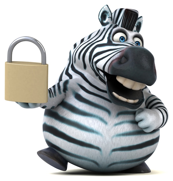 Fun zebra - 3D Illustration