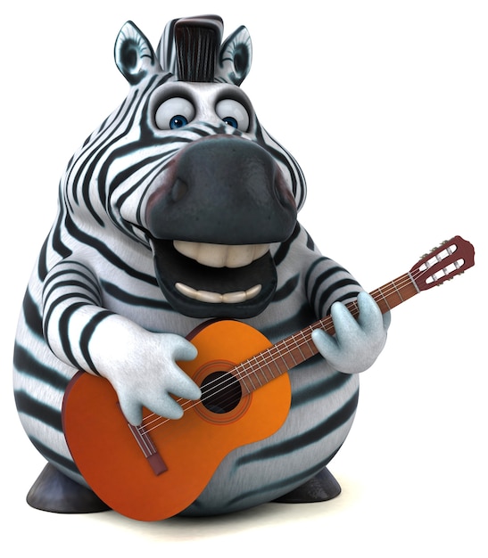 Fun zebra - 3D Illustration