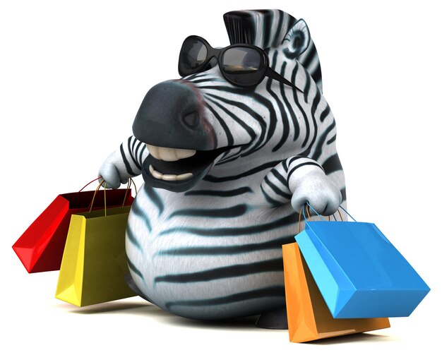 Fun zebra - 3D Illustration