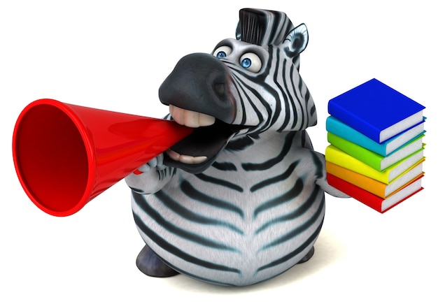 Fun zebra - 3D Illustration