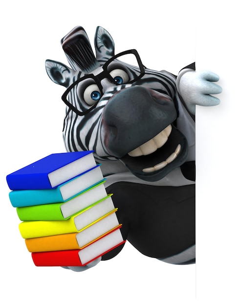 Photo fun zebra - 3d illustration