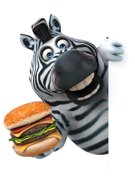 Fun zebra - 3D Illustration