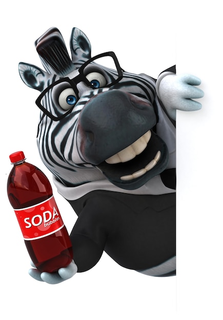 Fun zebra - 3D Illustration