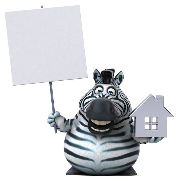 Fun zebra - 3D Illustration