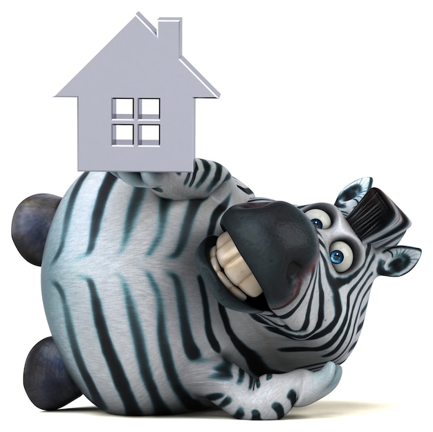 Fun zebra - 3D Illustration