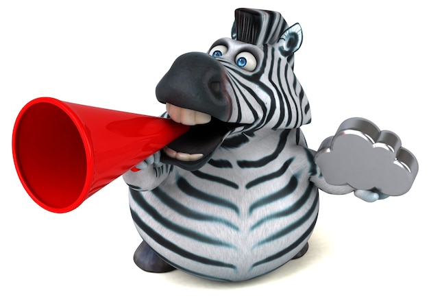 Fun zebra - 3D Illustration