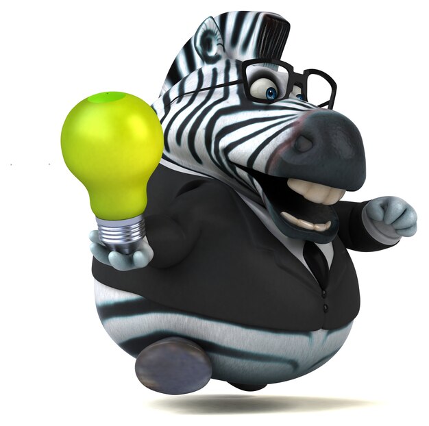 Fun zebra - 3D Illustration