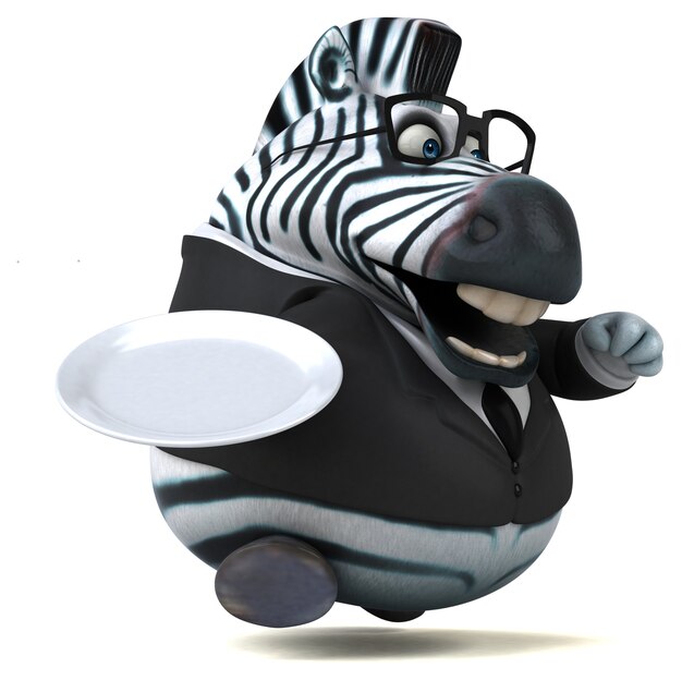 Fun zebra - 3D Illustration